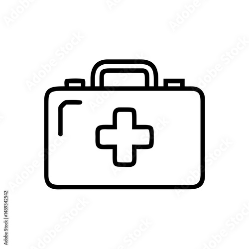 First aid kit icon in minimalist style representing medical assistance  