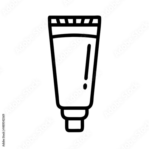 Gel tube for medical use with a simple black line design  