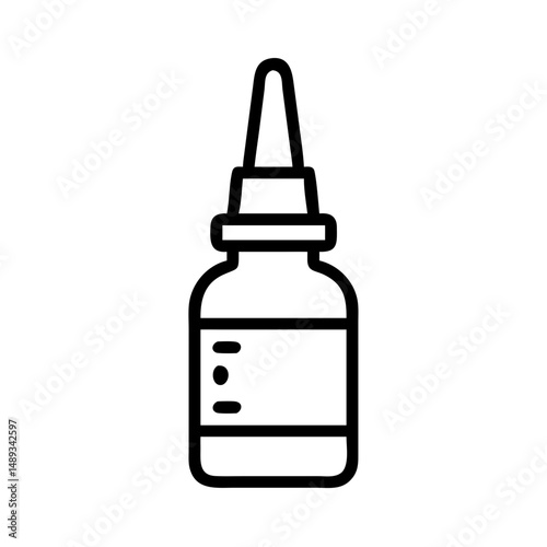 Nasal spray bottle illustration for medical vector icons  