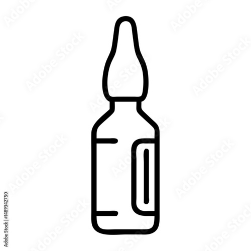 Glass ampoule with a dropper top for medical use in a minimal style  