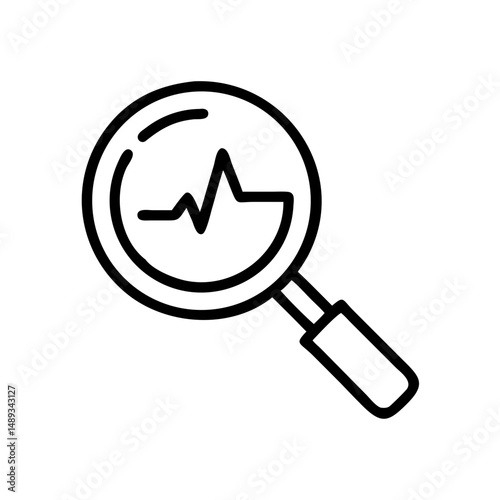 Diagnostic magnifier with heartbeat icon for Medical Vector Icons  