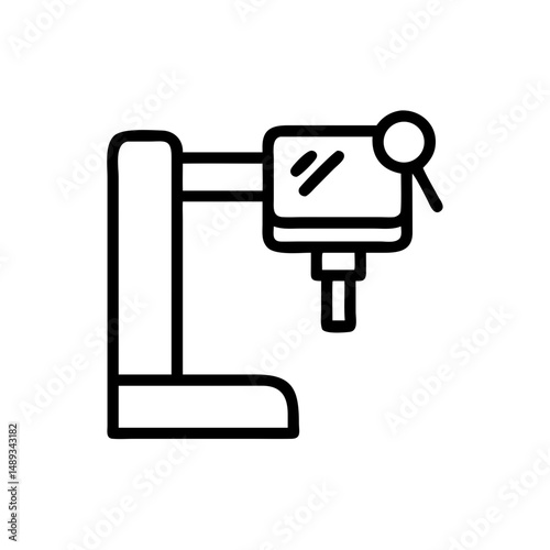 X-ray machine in line art style representing medical vector icons  
