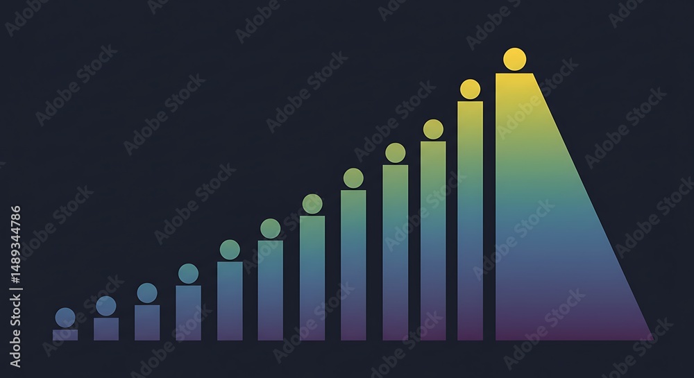 Obraz premium Ascending Achievement: Growth and Success Visualization