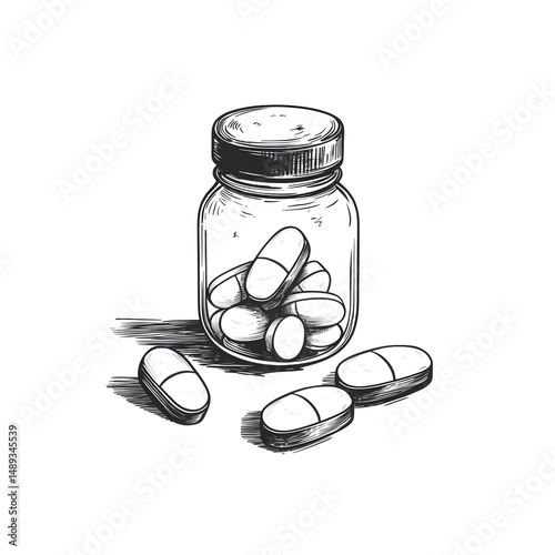 Colorful Effervescent Tablet Cartoon Vector Illustration for Medical Health Promotion