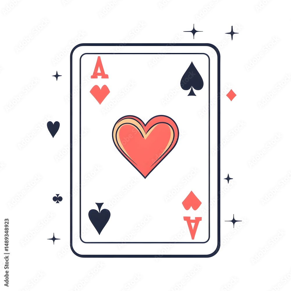 Obraz premium Professional illustration of aces from different suits on playing cards in vector format