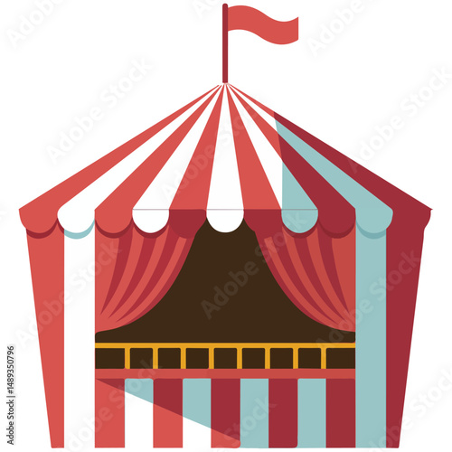 Carnival ticket booth icon isolated vector illustration on white background