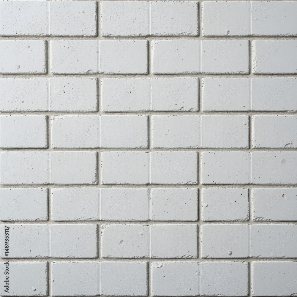 Fototapeta premium White Brick Texture Clean Grid Soft Grout