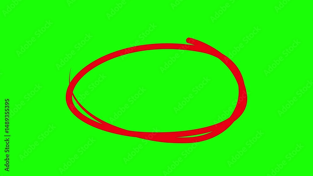 Circle marker with drawing effect, Animated red circle drawn, red marker pen style, doodle red circle marker and underline stroke, Red Circle Highlighter Scribble Animation on transparent background.