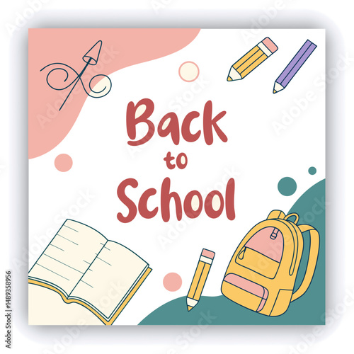 school students admission social media post, promotional discount back to school admission social media post banner template design.back to school admission by social media Instagram,facebook post kit