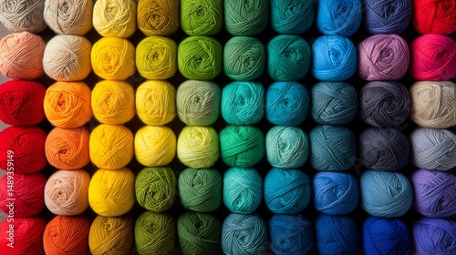 Knitting Supplies – Multicolor Yarn Collection. Generative AI