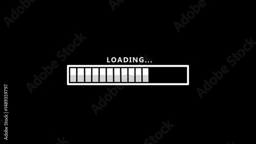 loading icon animation. 4K Loading bar animation on a black background