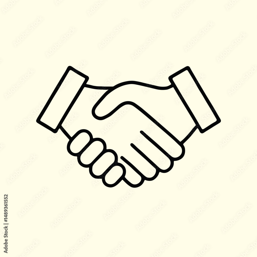 Naklejka premium Handshake illustration in minimal style on a light background representing travel 