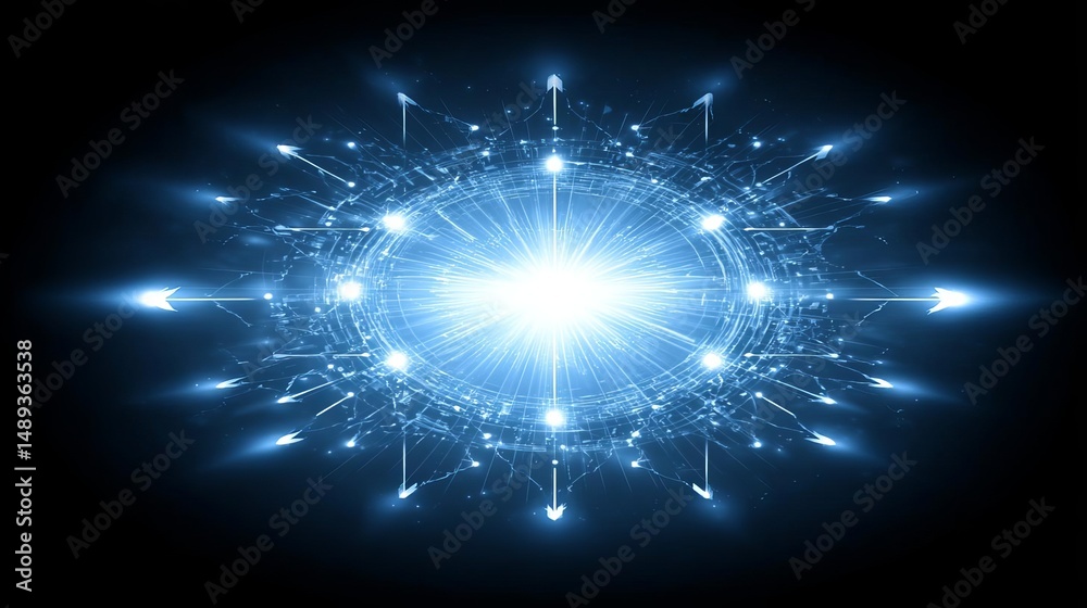 Fototapeta premium Abstract glowing blue energy burst design. Abstract Futuristic Business Background