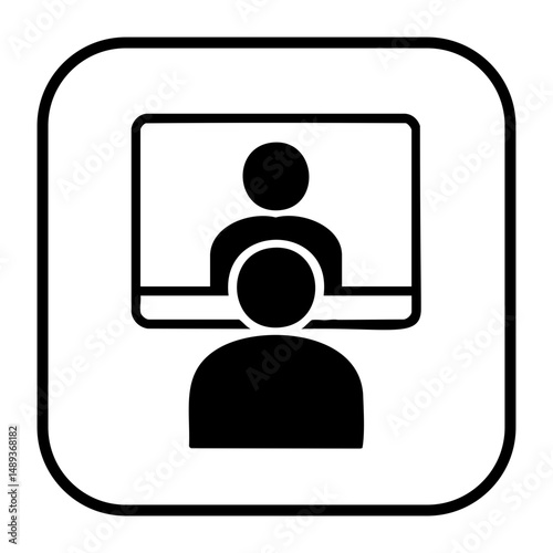 Online video call learning icon