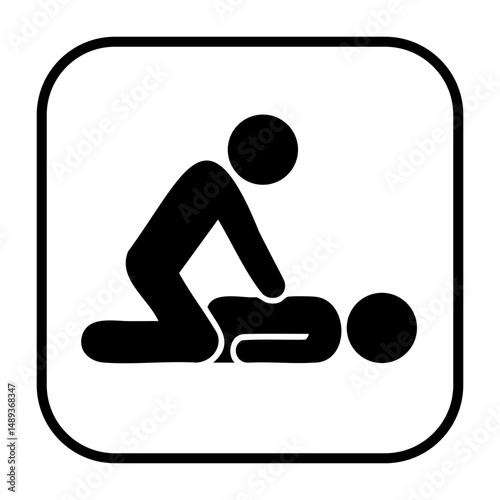 CPR emergency chest compression icon vector