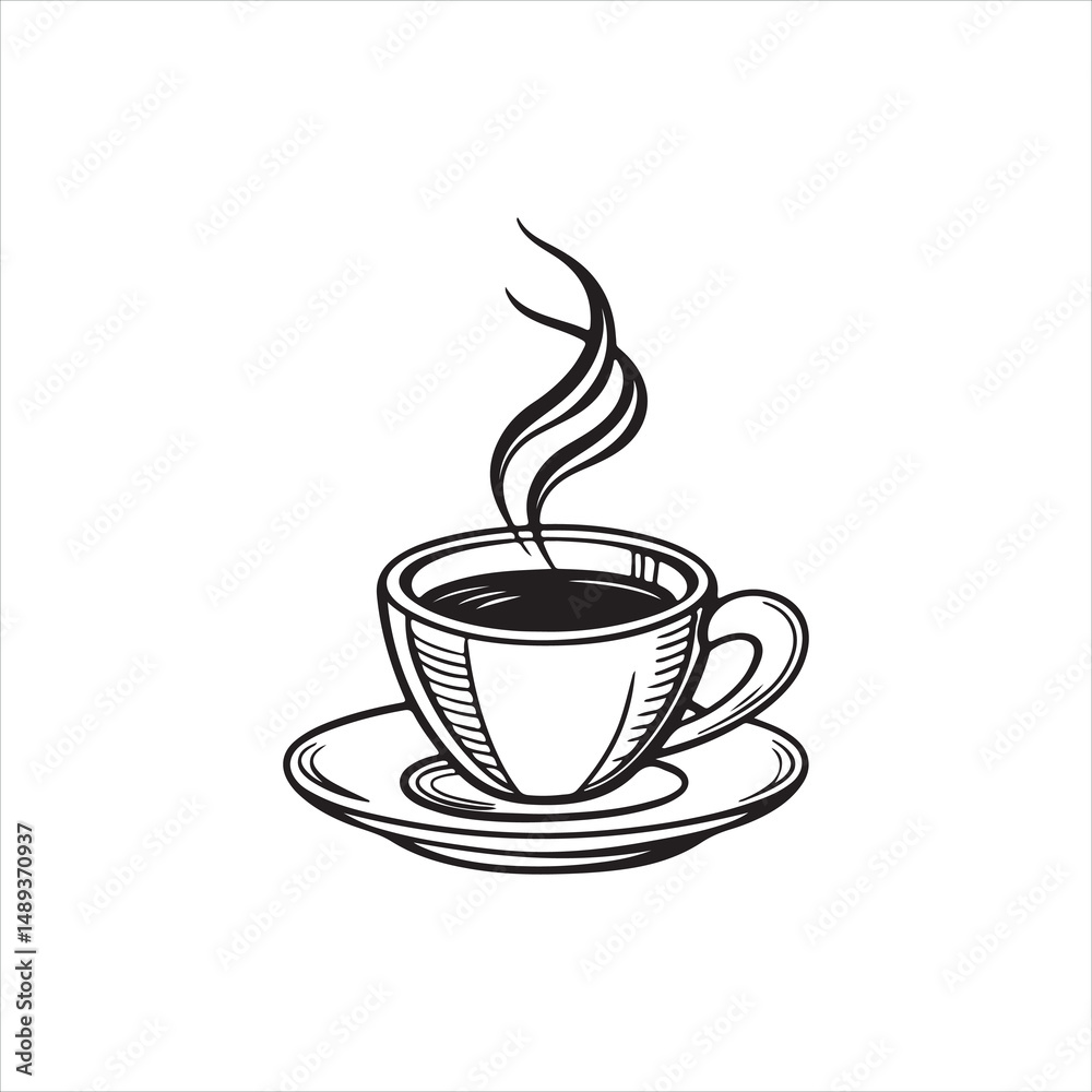 Obraz premium Minimalist Coffee Cup Icon