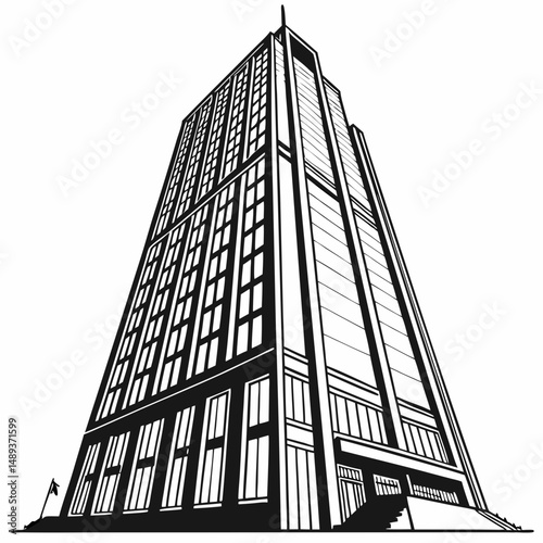 Modern skyscraper building cityscape architectural design
