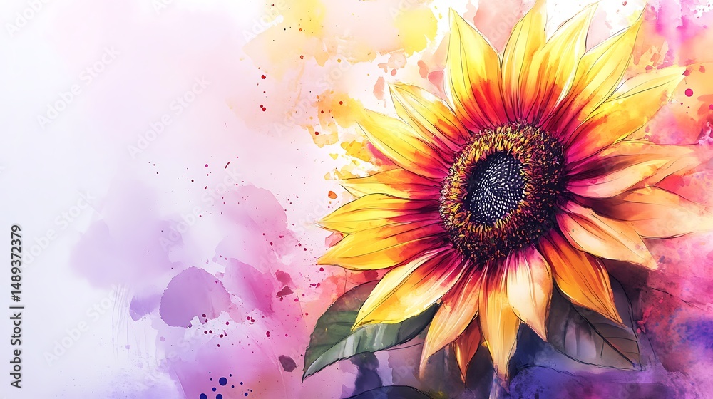 Colorful sunflower illustration Colorful sunflower illustration