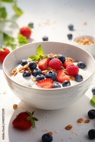 delicious porridge with berries for breakfast
