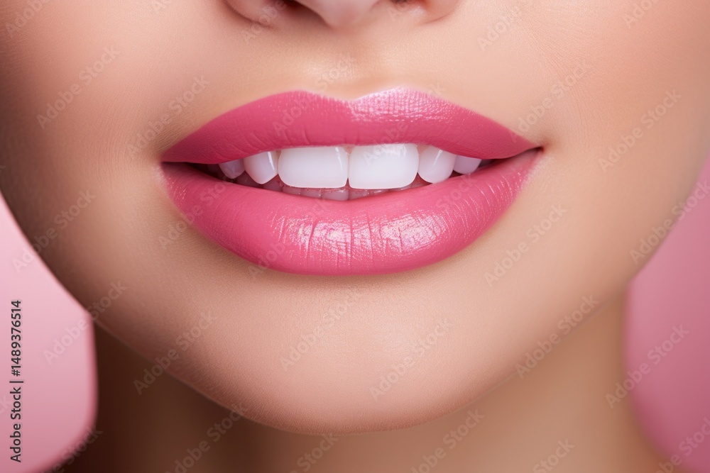 Obraz premium lips are painted with lipstick