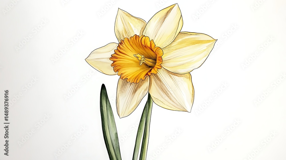 Fototapeta premium Daffodil illustration