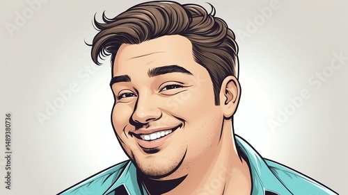 Plus size man Tilting the head slightly with a playful smile background