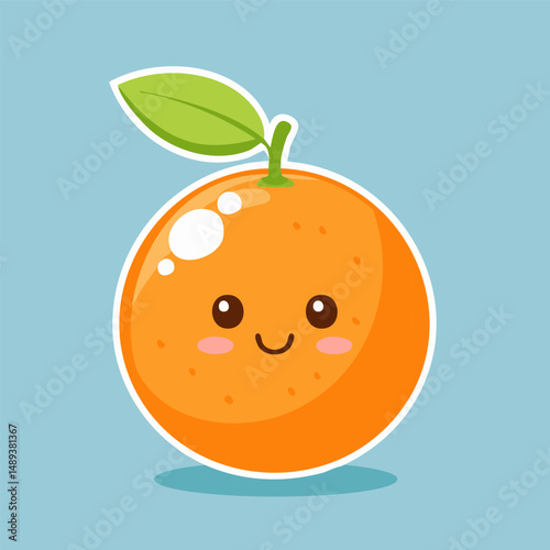 Bright orange cartoon character with a big smile. Designed for fun educational content and cheerful visuals