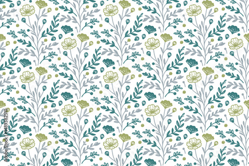 trendy sketch seamless pattern, outline cotton flower repeat, modern textile print texture, floral wrapping paper design, stylish pillow cover art, hand drawn one line textile, fashion inspired flower