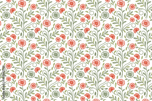 abstract floral seamless pattern, modern sketch cotton flower, one line stylish textile, wrapping paper repeat design, fashion inspired pillow cover, outline nature texture print, hand drawn textile a