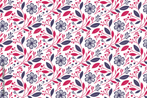 cotton flower modern textile, seamless single line sketch, outline floral fashion repeat, stylish wrapping paper design, nature inspired pillow cover, abstract texture fabric, trendy hand drawn patter