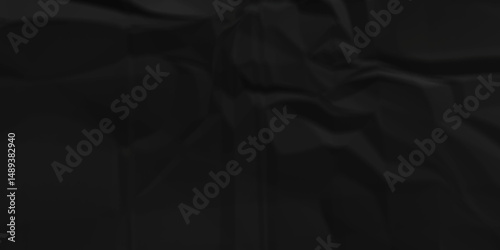 Dark black crumpled paper background. old paper wrinkle texture pattern. cardboard wrinkled arts craft and Seamless black crumpled paper.	