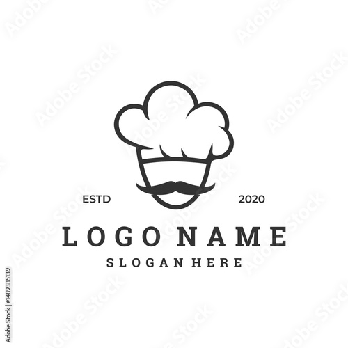 head chef logo, perfect for restaurant or food logo design