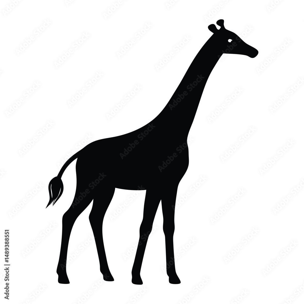 Obraz premium giraffe black silhouette illustration 