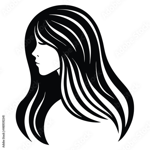 Set of woman hair icon for beauty salon. Vector illustration.