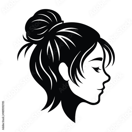 Set of woman hair icon for beauty salon. Vector illustration.
