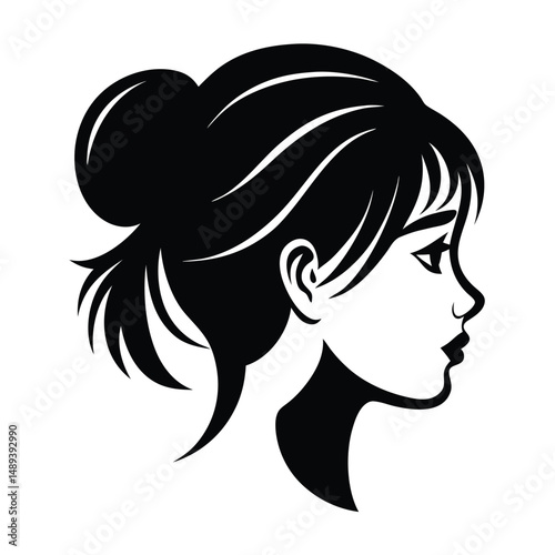 Set of woman hair icon for beauty salon. Vector illustration.