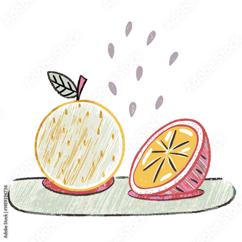 Freshly Cut Citrus Fruits Displaying Juicy Segments on a Textured Background, Representing Refreshment and Natural Flavor