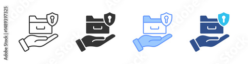 Data Multi Style Icon Set Vector 