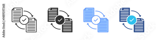 Data Sharing Multi Style Icon Set Vector 