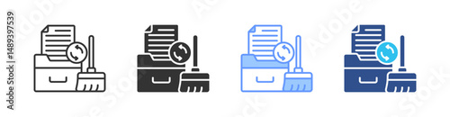 Data Cleaning Multi Style Icon Set Vector 