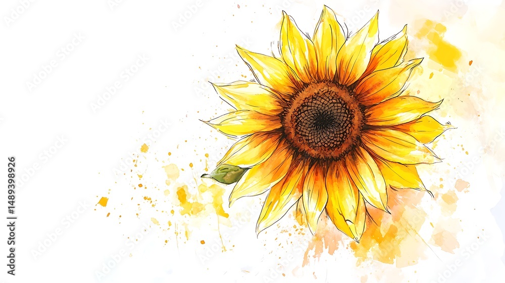 Hand drawn sunflower illustration Hand drawn sunflower illustration