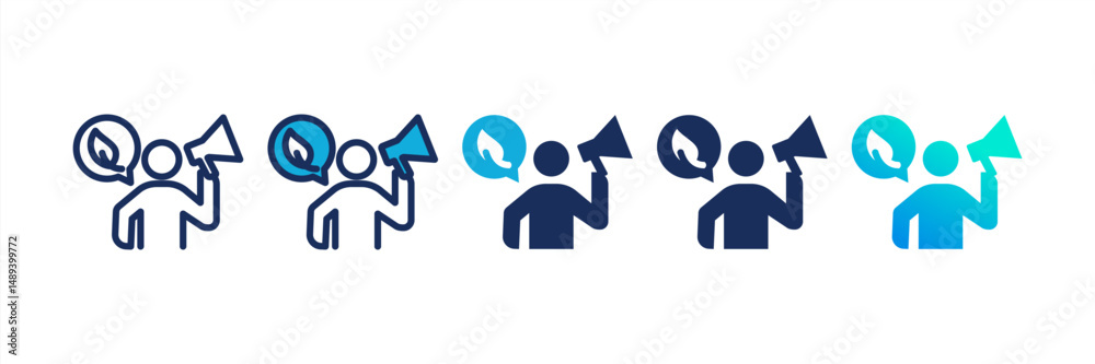Obraz premium Eco Activist Multi Style Icon Set