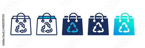 Reusable Bag Multi Style Icon Set