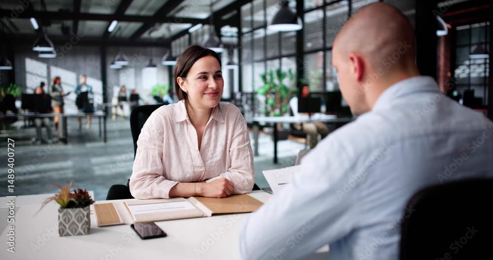 Fototapeta premium Corporate HR Consultation: Woman