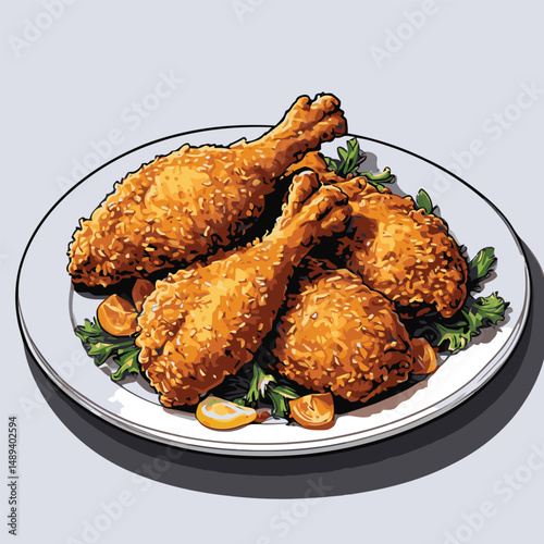 fried chicken vector for design purposesIllustrator Artwork