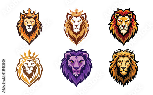 aggressive lion roaring white background