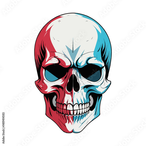 A colorful head skull vector