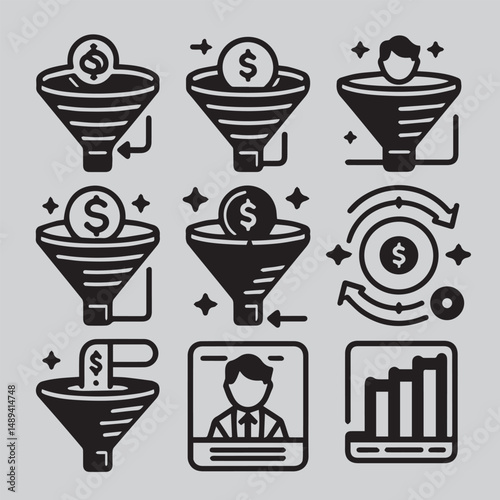 Wallpaper Mural Business strategy icon set vector Torontodigital.ca