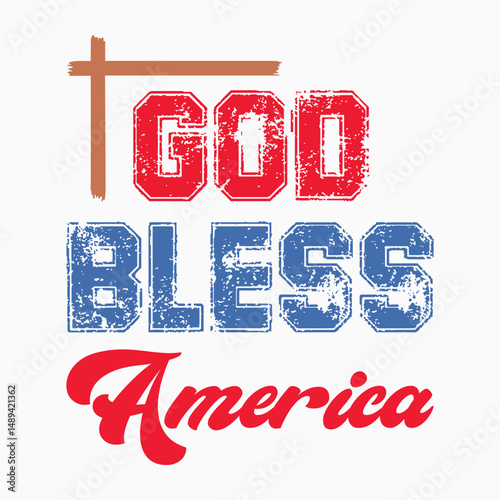 God Bless America SVG Retro T shirt design sublimation