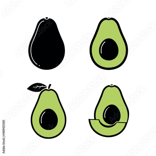 vector icons set of pears fruits icon design illustrations